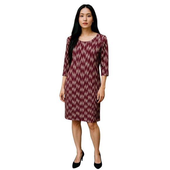 Ava Sky Fighting Eel Maroon Dress Sheath Dress Sleeves Open Back Key Hole XS - Picture 2 of 6